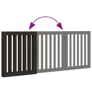 Сгъваема преграда за кучета 3 панела черна 150 см топола