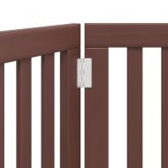 Сгъваема преграда за кучета 3 панела кафяв 150 см топола