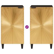 Служебен шкаф с рафт с врата Черен и златен 40 x 33 x 75 см