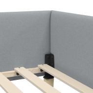 Ъглова рамка за легло с таблото Светлосиво 80 x 200 cm текстил