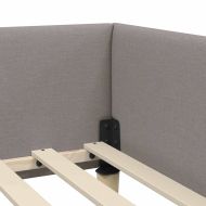 Ъглова рамка за легло с таблото Таупе 80 x 200 cm текстил