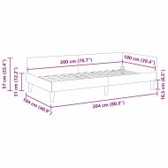 Ъглова рамка за легло Виненочервен 100 x 200 cm текстил