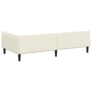 Ъглова рамка за легло с таблото Крем 90 см x 200 см Кадифе