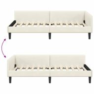 Ъглова рамка за легло с таблото Крем 90 см x 200 см Кадифе