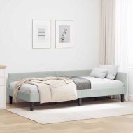 Ъглова рамка за легло Светлосиво 100 см x 200 см Кадифе