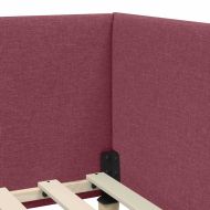 Ъглова рамка за легло Виненочервен 100 см x 200 см Кадифе