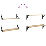 Стенни рафтове 2 бр сонома дъб 60x15x15,5 см