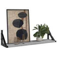 Стенни рафтове, 2 бр, сив сонома, 60x15x15,5 см