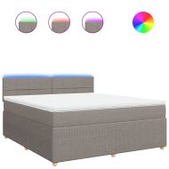 Боксспринг легло с матрак, таупе, 180x200 см, плат