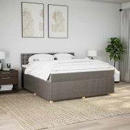 Боксспринг легло с матрак, таупе, 180x200 см, плат