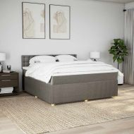 Боксспринг легло с матрак, таупе, 180x200 см, плат