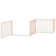 Сгъваема преграда за кучета с врата 8 панела 640 см топола