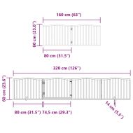 Сгъваема преграда за куче с врата 12 панела черна 960 см топола