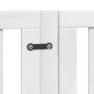 Сгъваема преграда за кучета с врата 12 панела бял 600 см топола