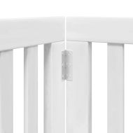 Сгъваема преграда за кучета с врата 12 панела бял 600 см топола