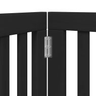 Сгъваема преграда за куче с врата 9 панела черна 450 см топола