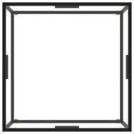 Кафе маса, черна, със закалено стъкло, 80x80x35 см