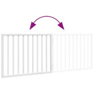 Сгъваема порта за кучета, 2 панела, бяла, 160 см, тополово дърво
