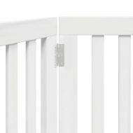 Сгъваема преграда за кучета 2 панела бял 160 см тополово дърво