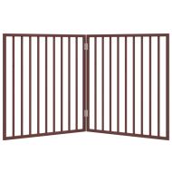 Сгъваема преграда за кучета 2 панела кафяв 160 см топола