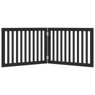 Сгъваема преграда за кучета 2 панела черна 160 см топола
