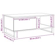 Кафе маса, дъб артизан, 90x50x36,5 см, инженерно дърво