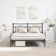 Нощни шкафчета, 2 бр, бели, 38x35x56 см, инженерно дърво