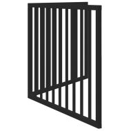 Сгъваема порта за кучета, 2 панела, черна, 160 см, тополово дърво