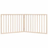 Сгъваема порта за кучета, 2 панела, 160 см, тополово дърво
