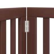 Сгъваема преграда за куче с врата 6 панела кафява 300 см топола