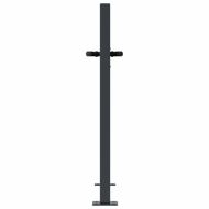 Градинска порта, антрацит, 100x75 см, стоманена, дизайн с дърво