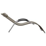 Шезлонги, 2 бр, textilene, таупе и сиво