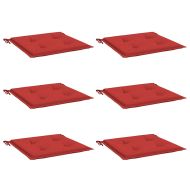 Възглавници за столове 6 бр червени 40x40x4 см Оксфорд плат