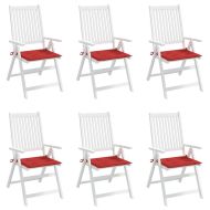 Възглавници за столове 6 бр червени 40x40x4 см Оксфорд плат