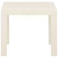 Градински лаундж комплект с възглавници 3 части пластмаса бял