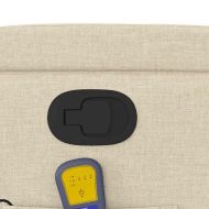 Масажен кресло с регулируема облегалка, кремав плат