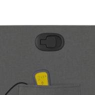 Масажен фотьойл с регулируема облегалка, тъмносив, плат