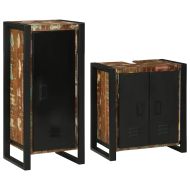 Комплект мебели за баня 2 pcs Солидна рециклирана дървесина