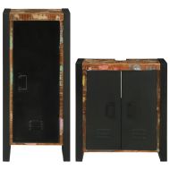 Комплект мебели за баня 2 pcs Солидна рециклирана дървесина