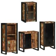 Комплект мебели за баня 4 pcs Солидна рециклирана дървесина