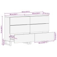 Служебен шкаф 2 pcs Кафяво 60 x 33 x 75 cm мангово дърво масив