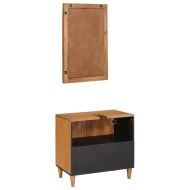 Комплект мебели за баня с рафт 2 pcs Кафяво Инженерно дърво