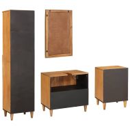Комплект мебели за баня с чекмедже 4 pcs Кафяво Инженерно дърво