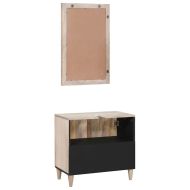 Комплект мебели за баня с рафт 2 pcs Бяло Инженерно дърво