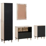 Комплект мебели за баня с чекмедже 4 pcs Бяло Инженерно дърво