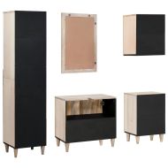 Комплект мебели за баня с чекмедже 5 pcs Бяло Инженерно дърво