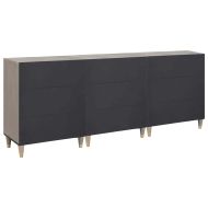 Комплект шкафове за баня 3 pcs Сив и златен 180 x 33 x 75 см