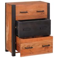 Служебен шкаф с чекмедже 3 pcs Кафяво 165 x 30 x 75 см