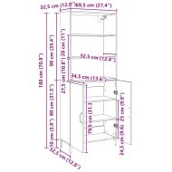 Висок шкаф 2 pcs Черния дъб Инженерно дърво