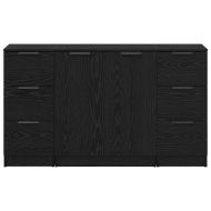 Служебен шкаф с чекмедже 3 pcs Черния дъб Инженерно дърво